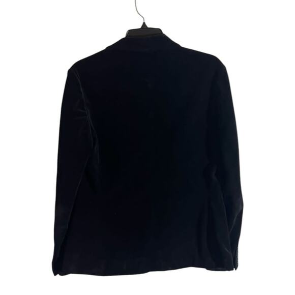 VTG Academia Prestige of Boston Velvet Blazer 2 Button Jacket Women's 10 Black - Picture 2 of 8